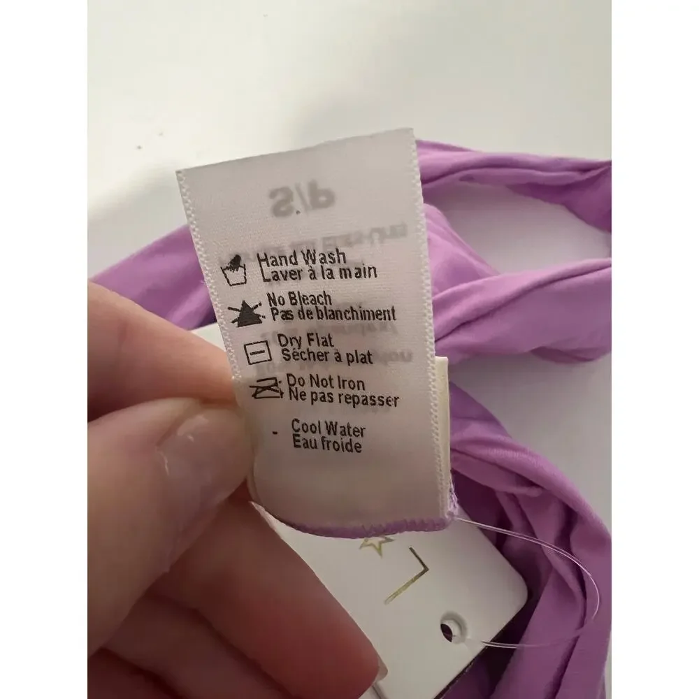 NWT L*Space Women's Cabana Bitsy Bikini Swim Bottom High Leg Jewel Purple Size S